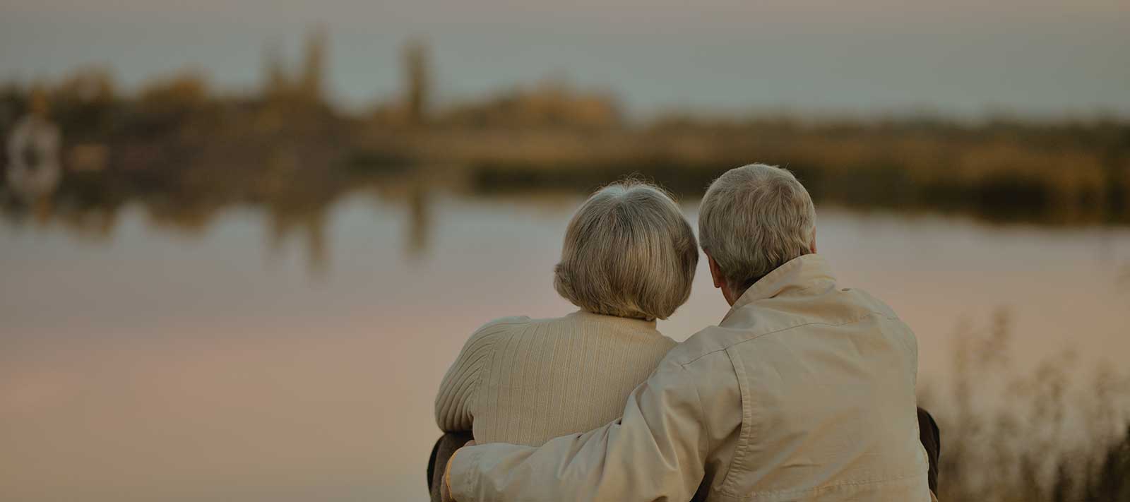 Elderly couple on beach